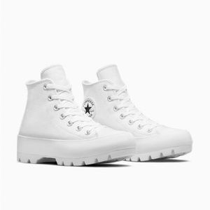 Converse Chuck Taylor All Star Lugged High Top Sneaker- White faux…